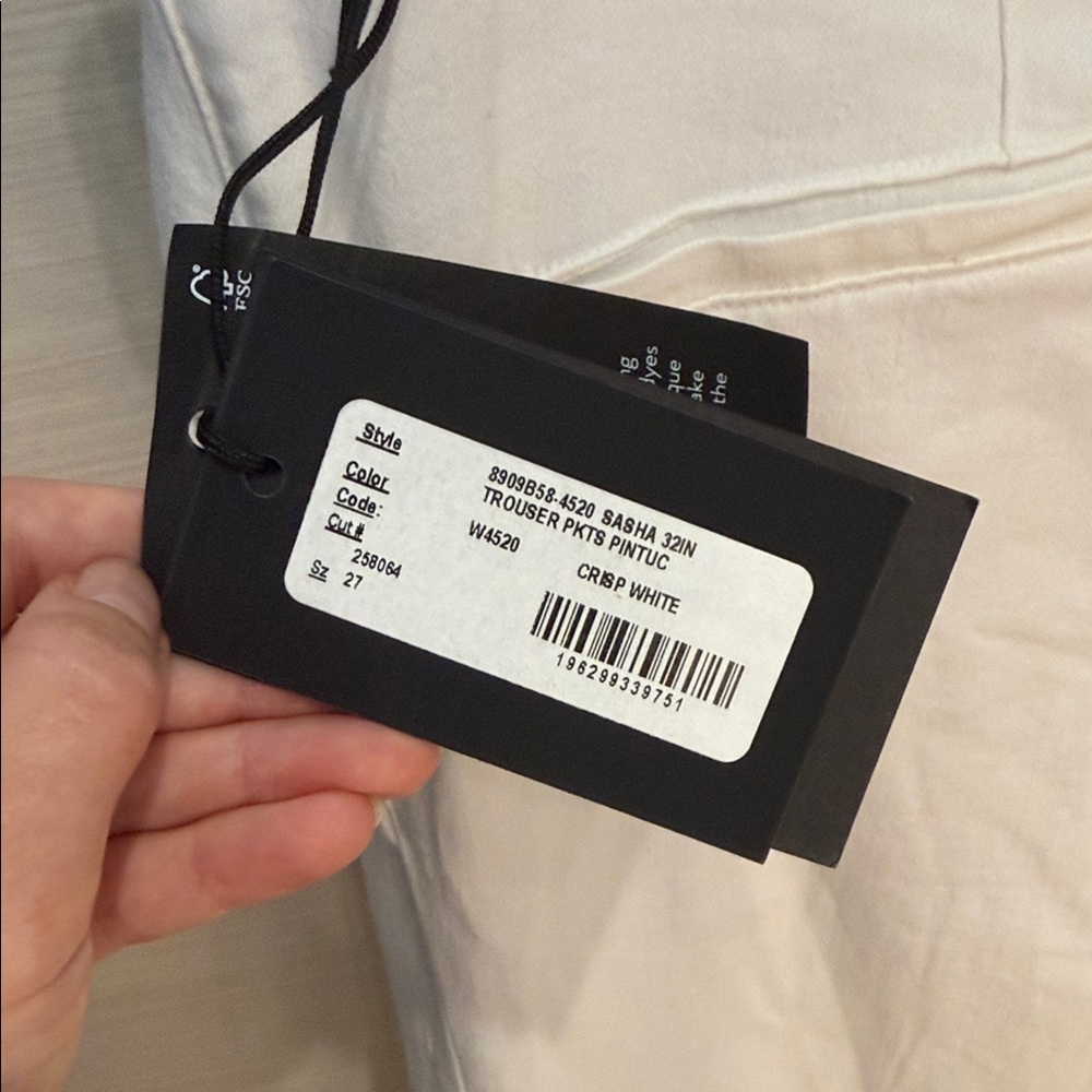 PAIGE SASHA Off-White Stretch jeans trouser size 27 nwt - Picture 2 of 4